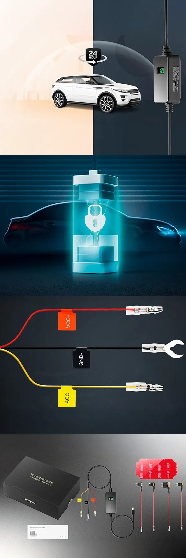 Moduł zasilający UP06 do kamery samochodowej z inteligentną ochroną akumulatora