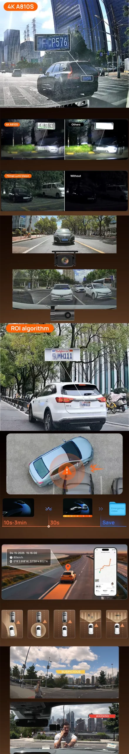 70mai 4K A810S Inteligentna Ochrona Twojego Samochodu